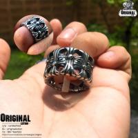 ราคา แหวนChrome Hearts แหวนโครมฮาท ลายหนา สแตนเลสแท้ stainless 316l แหวนผู้ชาย แหวนแฟชั่น แหวนเท่ๆ แหวนสแตนเลส (6280216058)