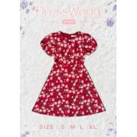 ราคา S XL 9391 งานป้าย Dress World เดรสสั้นทรงบาน ลายดอกเดซี่ แขนบอลลูน ใส่ได้ทุกงานเลยน๊า (21276897572)