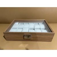 ราคา กล่องนาฬิกาลายไม้ 12 10 ช่อง กล่องเก็บนาฬิกาข้อมือ สีน้ำตาลเข้ม กล่องใส่เครื่องประดับ Watch Box 35 25 5 7 5 CM (16153361958)