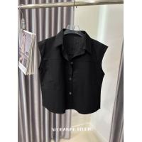 ราคา เสื้อเชิ้ตคอปกแขนกุดกระดุมหน้าสีสดใส (20957097286)