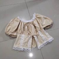 ราคา 40 พร้อมส่ง เสื้อเปิดไหล่แขนตุ๊กตาแต่งลูกไม้สาวพลัสไซส์ มี3สี (21396896142)