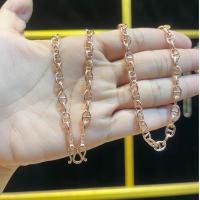 ราคา สร้อยนาค pink gold สวมหัวได้ 24 นิ้ว (21376081908)