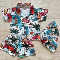 ราคา เซตฮาวายเด็กผ้าไหมอิตาลีลายคลื่นฟ้า ไม่รวมหมวก เสื้อผู้ใหญ่ เซตครอบครัว (21379823371)