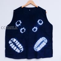 ราคา เสื้อมัดย้อมแขนกุด มัดย้อมคราม ใส่เย็นสบาย (19808504111)