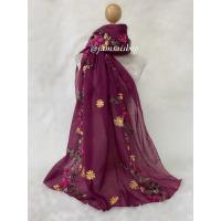 ราคา ผ้าพันคอ ผ้าคลุมไหล่ ผ้าปักดอกไม้ ลายมาใหม่ (21390525306)