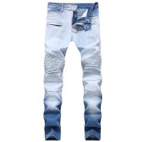 ราคา ล้างสต็อกกางเกงขาตรงเข้ารูปสไตล์ยุโรปและอเมริกาสำหรับผู้ชาย BIKER JEANS กางเกงยีนส์ผ้ายืดมีกระเป๋ามีซิป (20640169460)