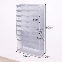 ราคา ชั้นแขวนผนังแบบกริดโลหะทำจากเหล็กชั้นวางเอกสารและนิตยสารห้าชั้นชั้นชั้นวางเอกสาร A4ชั้นวางเอกสารสำนักงาน (20474892767)