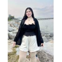 ราคา ชุดเซต3ชิ้น เสื้อคลุม เกาะอก เกง ชุดเซตสาวอวบอ้วน (21469525890)