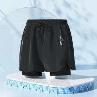 ราคา ชุดว่ายน้ำผู้ชายชุดว่ายน้ำทรงหลวมไซส์ใหญ่ป้องกันความอับอายแบบมืออาชีพกางเกงว่ายน้ำสองชั้นกางเกงว่ายน้ำผู้ชายแห้งเร็วระบายอากาศได้ดี (20706856736)