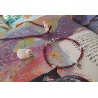 ราคา Zzzilver สร้อยข้อมือหินโกเมน เม็ดเงินแท้ Rhodolite Garnet Silverbeads925 95 (12888043413)