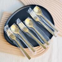 ราคา ช้อนส้อมสีทอง ช้อนส้อมสแตนเลสสีทอง ช้อนส้อมสแตนเลส 20 cm ช้อนเกาหลี อย่างหนา (16514081309)