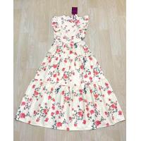 ราคา ชุดเดรสยาวสีขาวครีมลายดอกไม้สวยสดใส น่ารักมาก งานป้ายราคาถูก (21030313521)