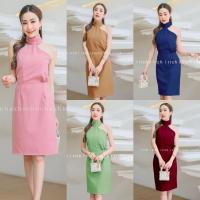 ราคา INDY LAZ เดรสออกงาน เดรสราตรีเดรสคล้องคอเรียบหรู (16423066141)