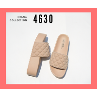 ราคา รองเท้าเเฟชั่นผู้หญิงเเบบเเตะสวมส้นตัน No 4630 NE NA Collection Shoes (9458584175)