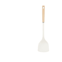 ราคา เซ็ตตะหลิว กระบวย กระชอน สีขาวและสีเขียว ด้ามยาว ขนาดใหญ่ ทำจากซิลิโคน ด้ามจับไม้ถนัดมือ (21273724558)