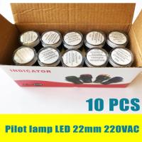 ราคา 10 ชิ้น Pilot lamp LED 22mm 220VAC ไพล็อทแลมป์ ขนาด 22มิล AC 220โวลต์ (16218385018)