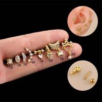 ราคา 1 Piece Spider Web Heart Dangle Arrow Crow Shape Cartilage Tragus Helix Pinna 16Gauge Piercing Barbell Stud Earrings (17120538949)