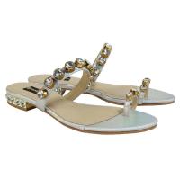 ราคา TANGO รองเท้าแฟชั่นสตรีรุ่น LALA รองเท้าแตะ หนังแท้ แบบสวม ประดับเพชร (17205484595)