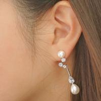 ราคา Glintz Tear Drop ต่างหูระย้า มุกน้ำจืดแท้ เงินแท้ ฝังเพชร cubic zirconia S ยาว 4 5 cm (20556960669)