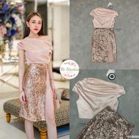 ราคา ชุดออกงานสีทอง ชุดสวยตรงปก มี สต็อก ชุดสีทองออกงาน เดรสสีทองออกงาน เดรสสีทองไปงาน ชุดออกงาน เดรสออกงาน ชุดไปงานสีทอง btstudio (19899075564)