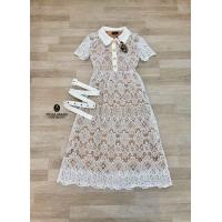 ราคา ป้าย Ticha เดรสยาวลูกไม้คอปก บุซับอย่างดีลูกไม้เนื้อแน่นใส่สบายๆ (21376753898)