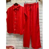 ราคา linen shirt set ชุดเซ็ตลินิน ชุดเซตลินินขายาว เสื้อลินิน กางเกงลินิผ้าลินิน สีหวานอย่างดี (12687506644)