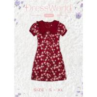 ราคา S XL 9447 งานป้าย Dress World เดรสสั้น คอปก ลายดอกเดซี่ น่าร๊าก หวานๆ ใส่ได้ทุกงานน๊าา (21446630808)