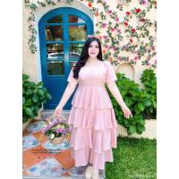 ราคา สาวอวบ เดรสสาวอวบ เดรสขนมชั้น อลัง คอเหลี่ยม อก 38 40 42 44 46 48 (21473347582)