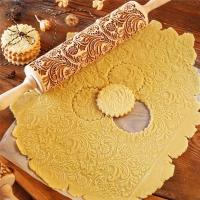 ราคา ลูกกลิ้งไม้แท้แกะสลักลายไม้นวดแป้งลายนูนบิสกิตแท่งกลิ้งแป้งไม้ตีแป้งพิมพ์ลายสำหรับห้องครัวเบเกอรี่คริสต์มาสกวาง (12226432690)