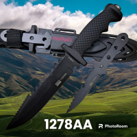 ราคา อุปกรณ์เดินป่า มีดพก มีดใบตาย มีดเดินป่า รุ่น1278A A USA ใบดำ มีดพก มีดใบตาย มีดเดินป่า 33cm (19112988210)
