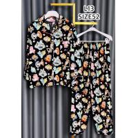 ราคา ชุดนอนไหมอิตาลี Y สาวอวบ อก52 แขนยาวขายาว (21358969698)