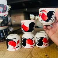 ราคา 5ใบ จอกชา ถ้วยชา ถ้วยน้ำชา เซรามิค ลายมังกร ลายไก่ ลายซากุระ ถ้วยน้ำชาโบราณ จอกน้ำชา (14953415506)