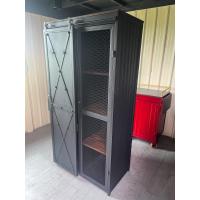 ราคา ตู้ ตู้ไม้ ตู้วางของ ตู้เสื้อผ้า เฟอร์นิเจอร์ ตู้ใส่เสื้อผ้า บานสไลด์สไตล์วินเทจขนาด ยาว 90สูง 180 ลึก 50 Cm (20332280097)