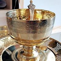 ราคา ขันพาน 7 นิ้ว ปั๊มลายบัว ขันพานทองเหลืองตักบาตร ทัพพีลายไทย (18503496880)