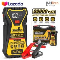 ราคา 24 ชั่วโมงจัดส่ง 2 in 1 2UB Jump Starter Power Bank 99800 mAh Jump Starter 12V Jump Starter 2 พอร์ตจอแสดงผลดิจิตอล USB กำลังสูงดีเซลและเบนซินเครื่องยนต์รถ Jump Starter Power Bank Jump Starter พร้อมไฟ 