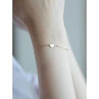 ราคา GOLDtutu 14k สร้อยข้อมือทองคำบริสุทธิ์รูปหัวใจ Dainty เครื่องประดับที่เรียบง่าย kj184 (20670550182)