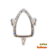 ราคา กรอบเงินแท้ 95 กรอบเงินหัวสิงห์ 3 ห่วง ลงยาเต็มหน้า 2 3 3 6 ซม และ2 5 3 9 ซม (21174855120)