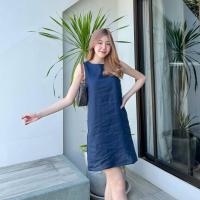ราคา PRE ORDER 10 15วัน SUUBE Official Canna Dress Navy กรม เดรสสั้นแขนกุด ผ้าลินินแท้ ทรงเอ มีซับในและกระเป๋าข้าง เดรสเรียบๆ ทรงใส่ง่าย สบายๆ (12656449158)