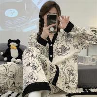 ราคา 2023สไตล์ใหม่ชุดนอนผู้หญิงฤดูใบไม้ผลิและฤดูใบไม้ร่วงปาชาหมาสไตล์ชาแนลแขนยาวชุดสองชิ้นน่ารักเสื้อคาร์ดิแกนชุดอยู่บ้าน (20361895548)