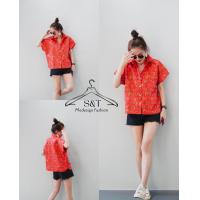 ราคา เชิ๊ตคอปกไหมอินเดีย 100 อัดกาวทั้งตัวสีแดงสดสวยๆค่ะ (21356470132)