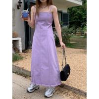 ราคา CHAWY Denim vest dress C4391 เดรสยาวสายเดี่ยว เดรสยีนส์สายเดี่ยว มี 2 สี เหลือง ม่วง (21461601172)