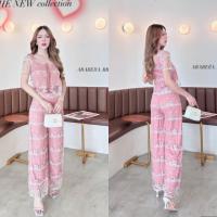 ราคา ป้าย Arabella เซททเสื้อ กับกางเกงขายาว ลูกไม้ปักทั้งชุดงานสวยผ้าดีไม่คัน (17346508049)