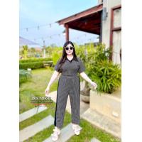 ราคา พร้อมส่ง สาวอวบ ชุดเซ็ตสาวอวบ ชุดเซ็ตเสื้อคอปก กางเกงขายาว ลายชิโนริ คลาสสิก เอวลอย ขาสั้น อก 38 40 42 44 46 (16683616377)