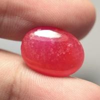 ราคา 9 45 ct พลอยแท้ พลอยแดง เผาใหม่ ทรงไข่หลังเบี้ย สีแดง ชมพู แอฟริกา (21445370052)