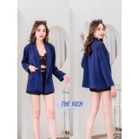 ราคา เสื้อสูทแฟชั่นเกาหลี สูทมีกระเป๋า สูททำงาน Blazer งานป้าย The Rich (1802136220)