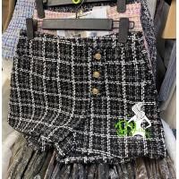 ราคา กางเกงขาสั้น ผ้าทวิตชาแนล ขัดด้วยด้ายสีทอง วิบวับ 9711 (10176766388)