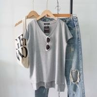 ราคา เสื้อคอวีหน้าสั้น หลังยาว ผ้าเรย่อนเนื้อนิ่มเด้ง (16057959182)