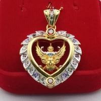 ราคา จี้พญาครุฑ รูปหัวใจ ประดับด้วยพลอยหลายสี (21352592985)