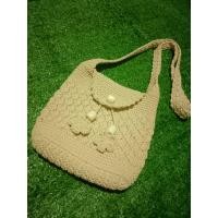 ราคา กระเป๋าถัก กระเป๋าสะพาย knit bag งานแฮนเมด ขนาด 7x8 นิ้ว สีรุ้ง ลายลูกสตอเบอรี่ ลูกเชอรี่ ทานตะวัน ลายหอยเชล สีครีม สีขาว จัดส่งไว (19897980135)