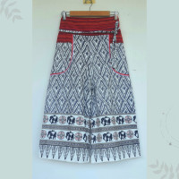 ราคา กางเกงผ้าฝ้ายขาบาน แต่งแถบนากาสไตล์ล้านนา (21500540562)